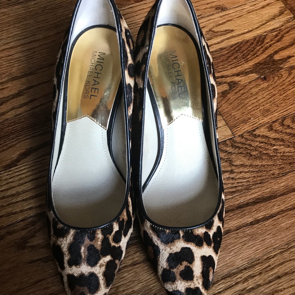 EUC MK sexy leopard print heels